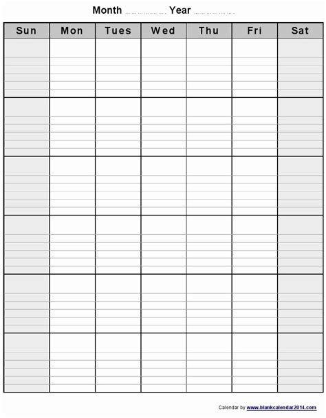 Printable Monthly Calendar With Lines Template Calendar Design