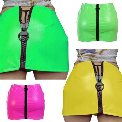 Womens Shiny Patent Leather Bodycon Mini Skirt Short Pencil Skirt Party Clubwear Ebay