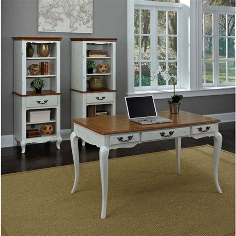 Home Styles Distressed Oak And Rubbed White Desk 5518 15 The Home Depot