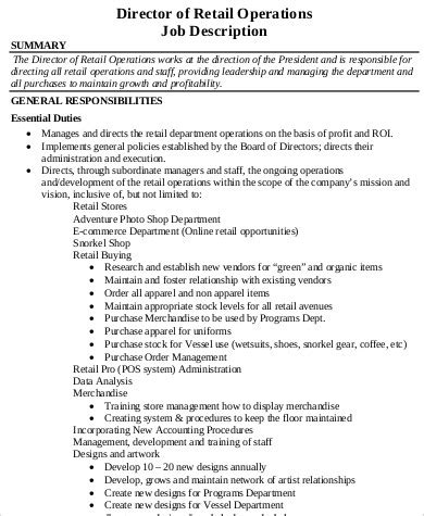 Sample finance director job description in word. FREE 12+ Operations Director Job Description Samples in MS ...