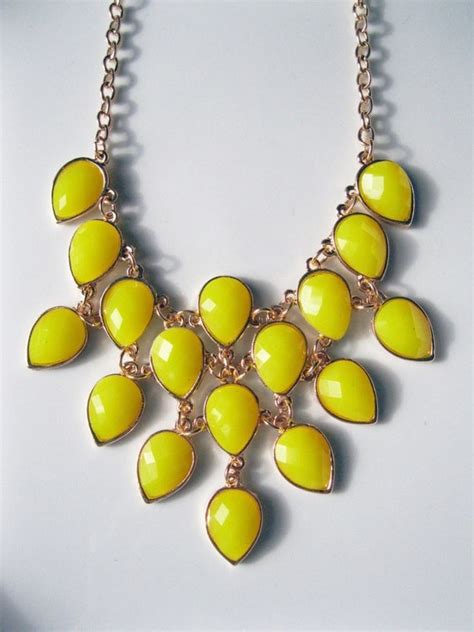 Yellow Statement NecklaceBib Necklace Yellow By DAZZLEDbyJEN