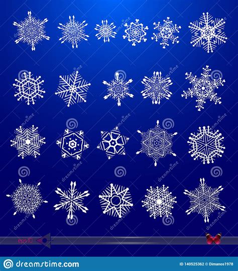 Vector Abstract Snowflakes Shapes Isolated Stock Vector Illustration
