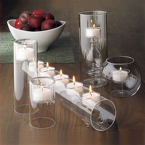 5pcsset Modern Glass Candle Holder Crystal Candlesticks For Wedding