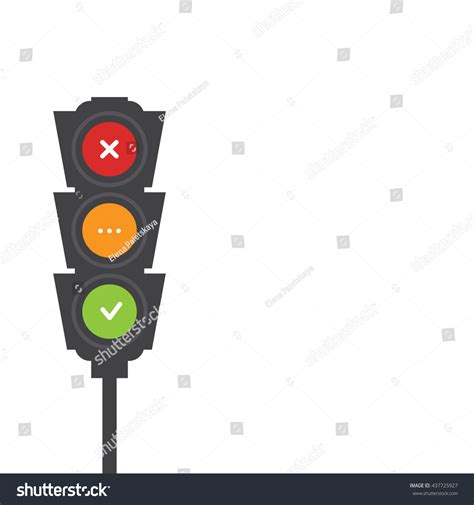 Traffic Light Signals Flat Illustration Safety Stock Vector Royalty