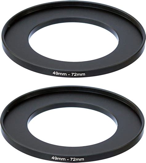 2 Pcs 49 72mm Step Up Ring Adapter 49mm To 72mm Step Up