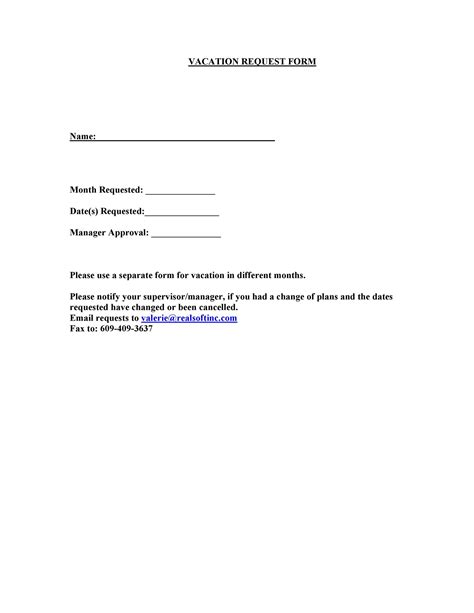 50 Professional Employee Vacation Request Forms Word Templatelab