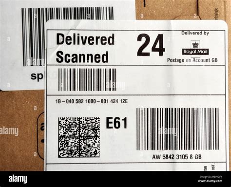 A Royal Mail Delivered Scanned Parcel Label Stock Photo Royalty Free