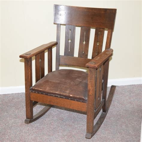 Antique Mission Style Oak Rocker Ebth