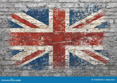 Flag Of Britain Painted On Brick Wall Stock Photo Image Of Design