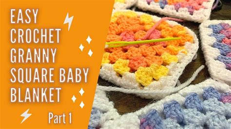 How To Crochet And Easy Beginner Level Granny Square Baby Blanket