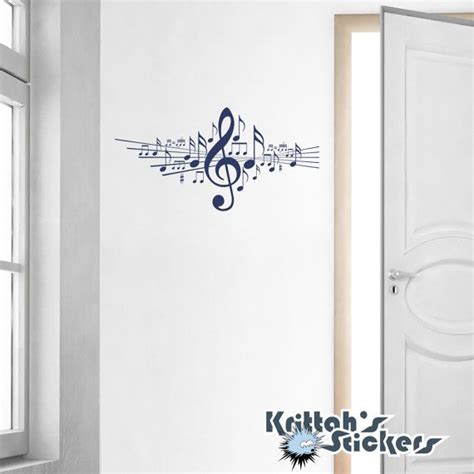 Music Notes With Treble Clef Vinyl Wall Decal By Krittahstickers 29