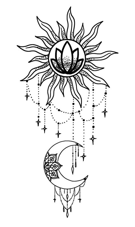 Sun An Moon Chandelier Moon Sun Tattoo Moon Tattoo Designs Moon Tattoo