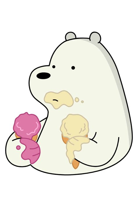 We Bare Bears Ice Bear With Ice Cream Sticker Ice Bear We Bare Bears Bare Bears We Bare Bears