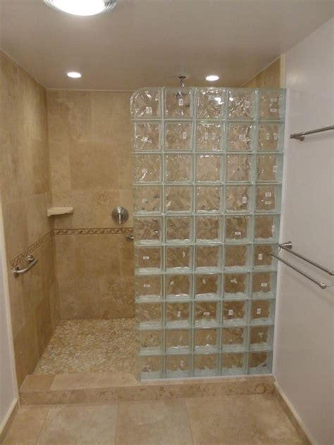 Glass Blocks For Showers Featuring Walk In Glass Block Shower Dolly Property Pinterest