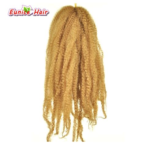 Blonde 18inch 30 Roots Afro Marley Braid Kinky Twist Hair Crochet