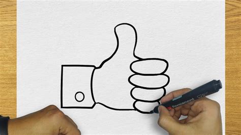 How To Draw A Thumbs Up Step By Step Drawing A Thumbs Up Easy Youtube