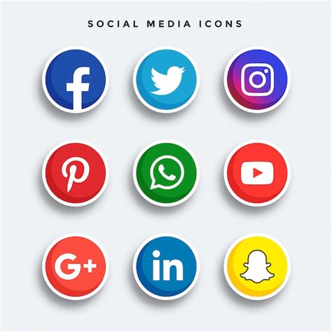 Premium Vector Rounded Social Media Icons Set