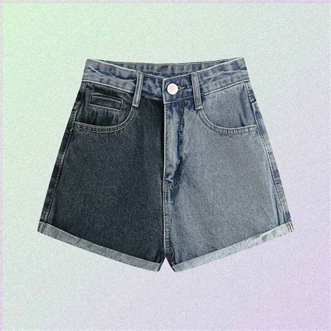 grunge aesthetic high waist two color shorts goth aesthetic shop