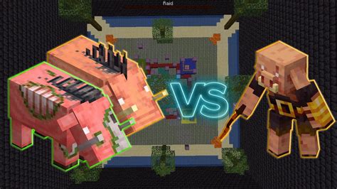 Hoglin Zoglin Vs Piglin Brute Minecraft Mob Battle Youtube