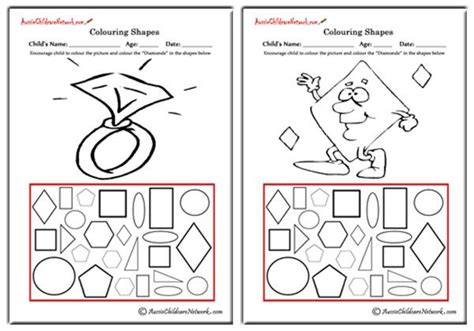 Colouring Shapes Diamonds Aussie Childcare Network