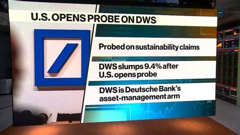Deutsche Banks Dws Slumps After Us Germany Esg Probe Bloomberg