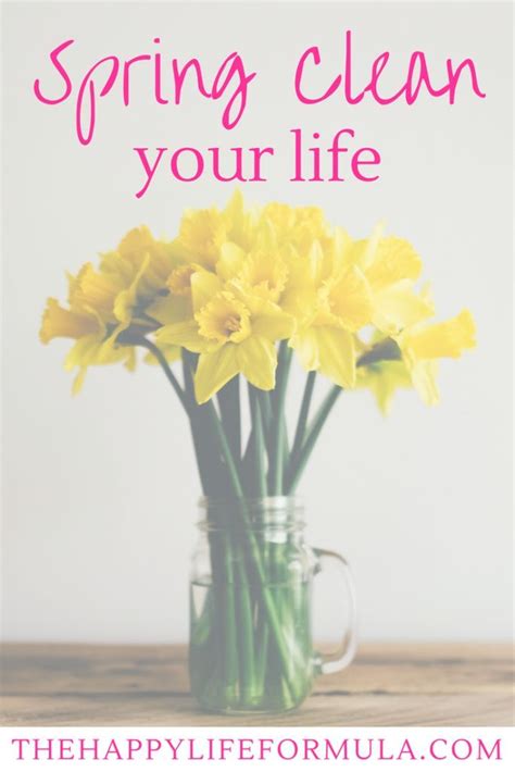 spring clean your life in five areas the happy life formula spring cleaning smile quotes