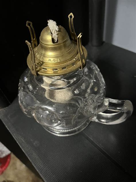 ANTIQUE CLEAR GLASS KEROSENE FINGER OIL LAMP EBay