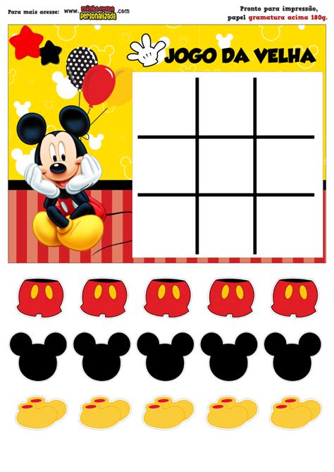 Jogo Da Velha Personalizado Mickey