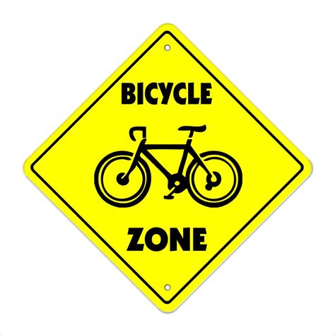 Bicycle Crossing Sign Zone Xing Indooroutdoor 14 Tall Bike Ride