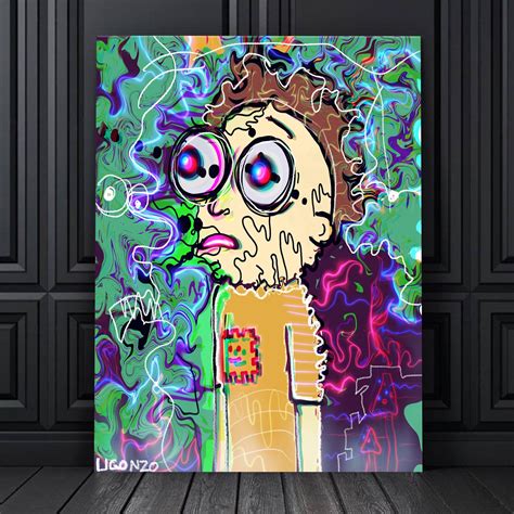 Rick And Morty Premium Canvas Set Psychedelic Acid Morty Etsy
