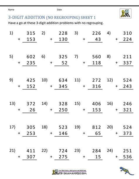 2nd Grade Math 3 Digit Addition And Subtraction Worksheets Julia
