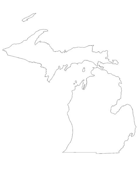 Michigan State Outline Map Free Download
