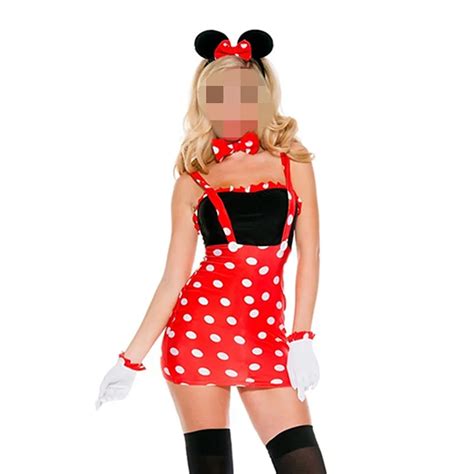 Wholesale Miss Mouse Costume For Women Sexy Night Club Luxurious Red Cosplay Sexy Halloween