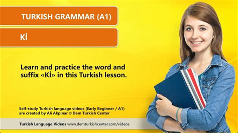 Learn Turkish Grammar Suffix KI In Turkish A1 YouTube