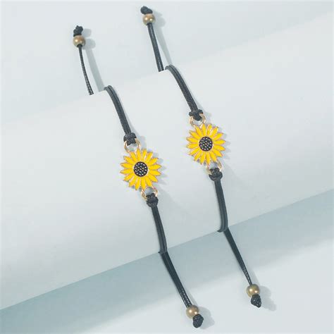 Sunflower Braided Rope Bracelet