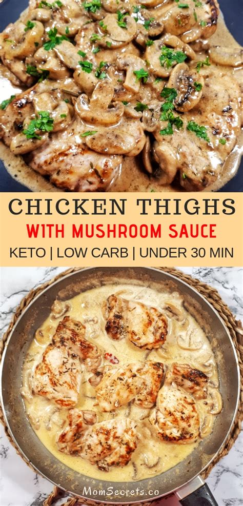 1 lb boneless skinless chicken breasts. Keto one Skillet Chicken Thighs with Mushroom Sauce
