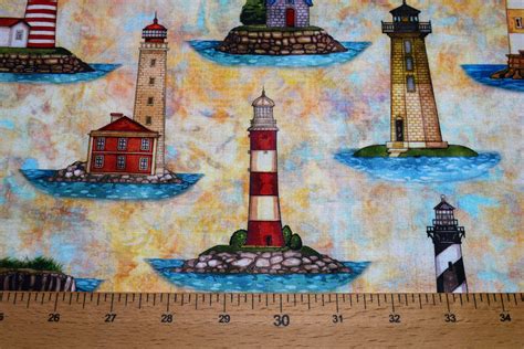 Lighthouse Fabric Quilting Fabric Smooth Sailing Price By Etsy