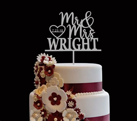 Personalized Wedding Cake Topper Custom Calligraphy Cake Etsy