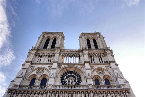 Gothic Architecture At Notre Dame Paris Stock Image Image Of Gothic