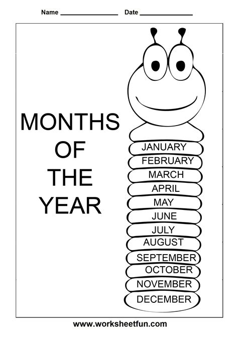 Months Of The Year 1 Worksheet Free Printable Worksheets Worksheetfun