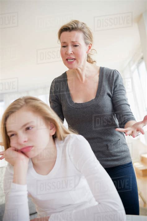 Caucasian Mother Arguing With Daughter Stock Photo Dissolve