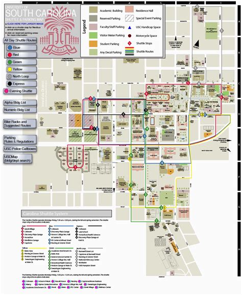 University Of South Carolina Campus Map Map Of The World