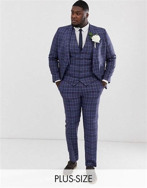 Find today's best price across your favourite stores. River Island Big & Tall suit in blue check | ASOS in 2020 ...