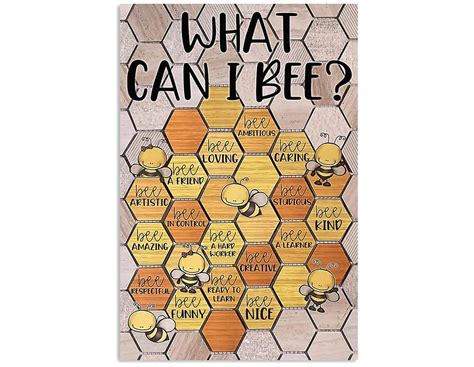 What Can I Bee Bees Poster Hive Poster Bee Teacher Teacher Etsy