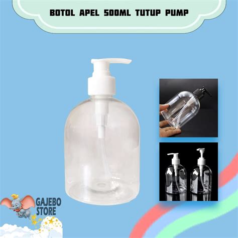 Jual Gajebo Botol Apel 500ml Bening Tutup Pump Botol Pump Sabun