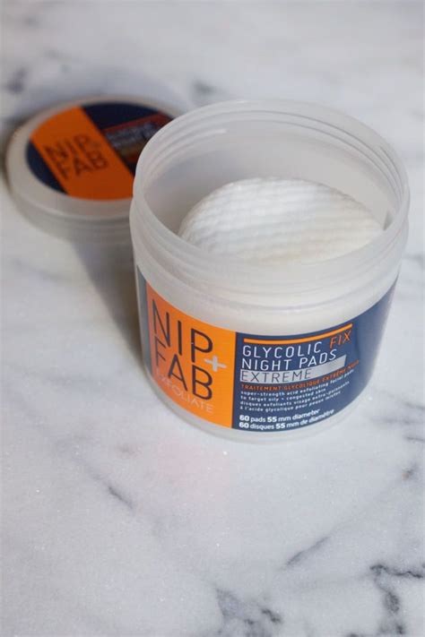 nip fab glycolic fix night pads extreme are soaked in glycolic acid to exfoliate and hyaluronic