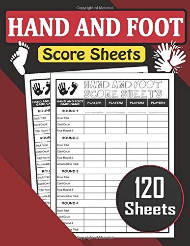 Hand And Foot Score Sheets 120 Large Hand And Foot Score Pad For