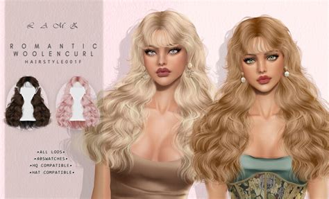 Romantic Woolen Curl Hairstyle Best Sims Mods