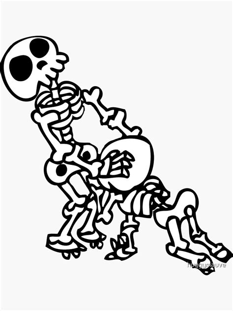 Funny Blowjob Sex Skeleton Sticker By Huggymauve Redbubble