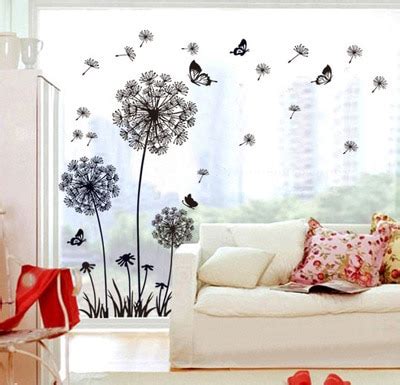 Buy from the wide range of abstract, floral, botanical, religious, birds, cartoons and more types of wall declas & sticker wall stickers price starts from inr 299 DIY flying dandelion flower butterfly Wall Stickers Living Room Bedroom Wall Art Home decor ...